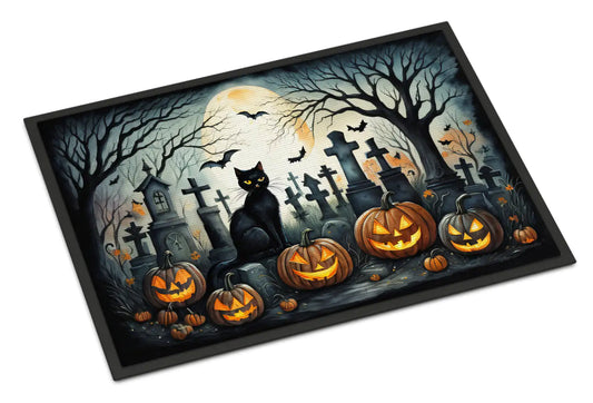 Black Cat Spooky Halloween Doormat