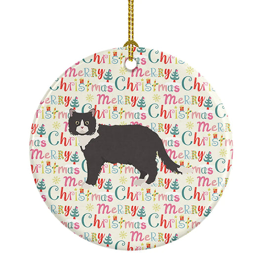 Cat Christmas Ceramic Ornament