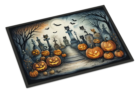 Cat Cemetery Spooky Halloween Doormat