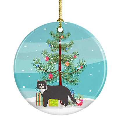 Cat Christmas Ceramic Ornament