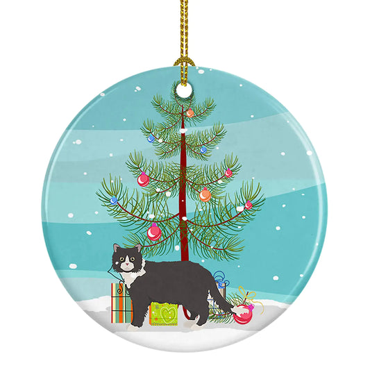 Cat Christmas Ceramic Ornament