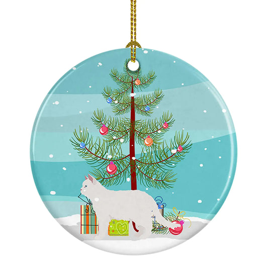 Cat Christmas Ceramic Ornament