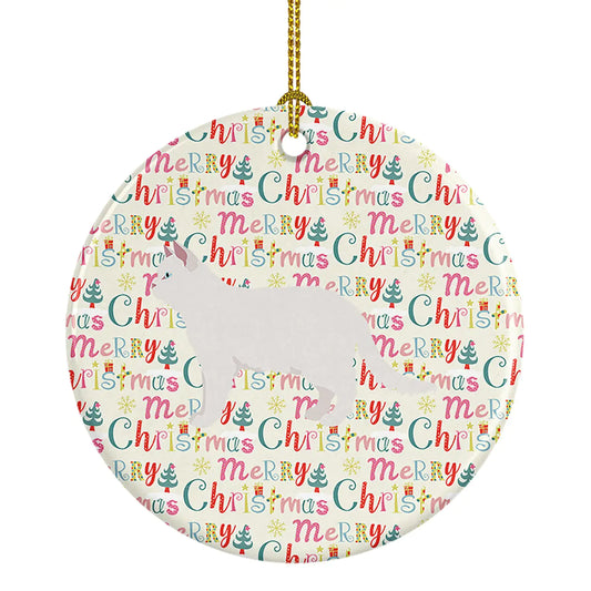 Cat Christmas Ceramic Ornament