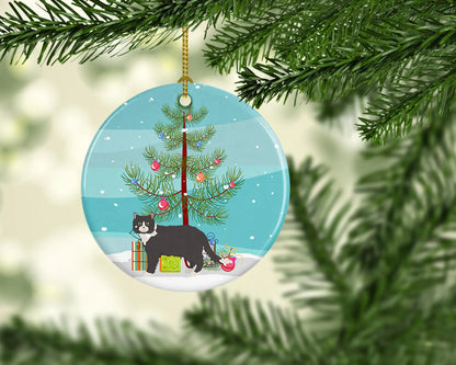 Cat Christmas Ceramic Ornament